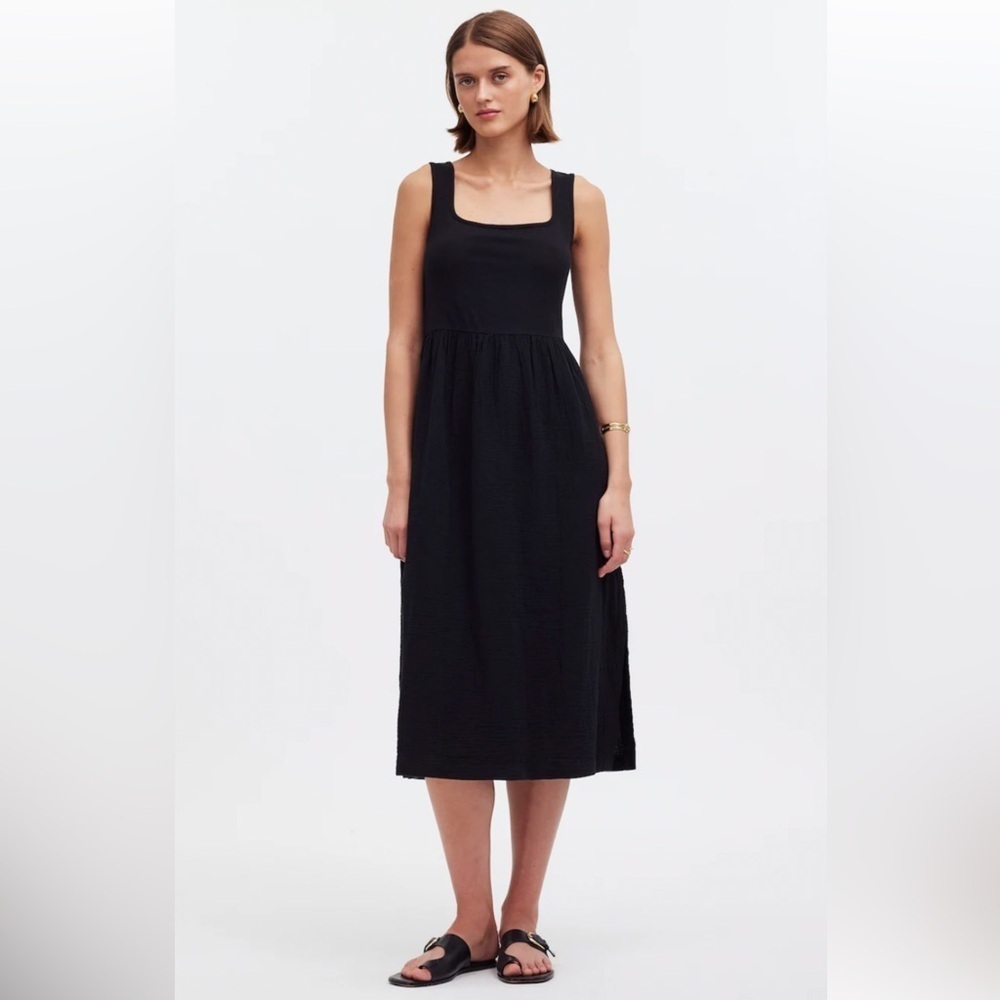 NEW MADEWELL Knit Tank Midi Dress Size M Black